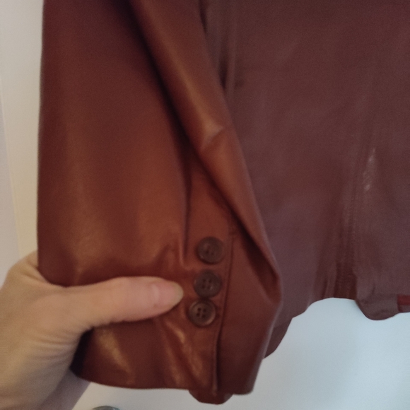 Vintage CHESS KING leather jacket/blazer lined with pockets - Sz 40 - Picture 7 of 16